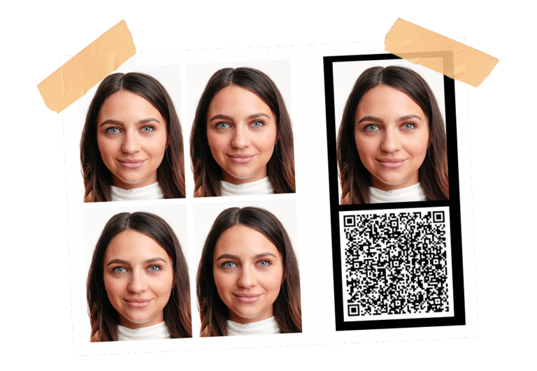 E-Passbild mit QR-Code und gedrucktem Lichtbild im Nael Fotostudio in Leer